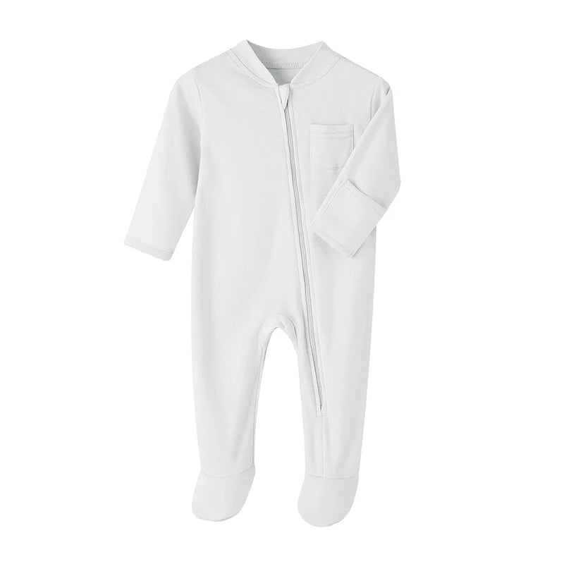 100% Cotton Newborn Baby Zip & Snuggle Footie Sleepers