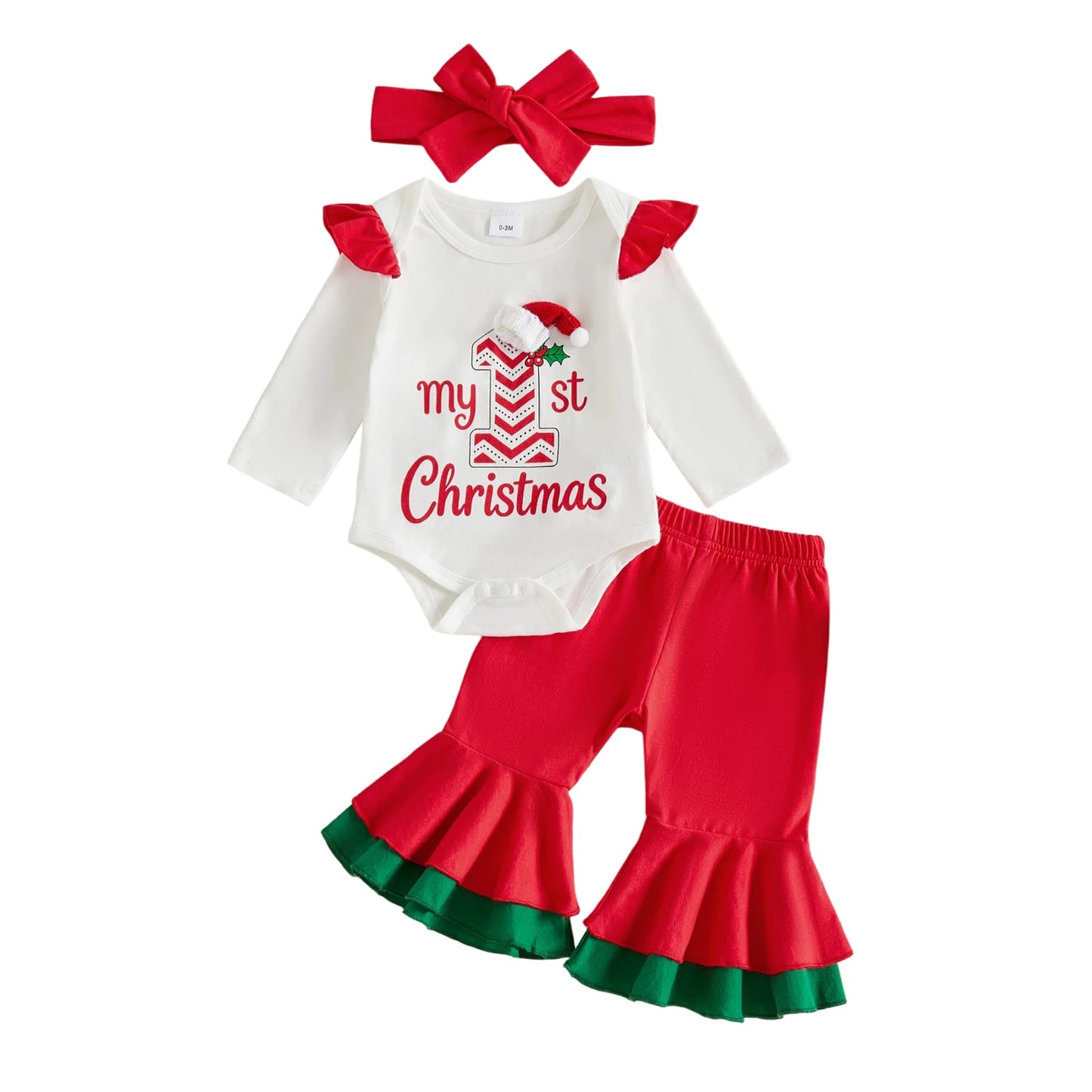 Christmas Outfit With Plaid Headband Print Romper With Plaid Pants Plaid Pants Headband Print Outfit Letters Print Top Rated