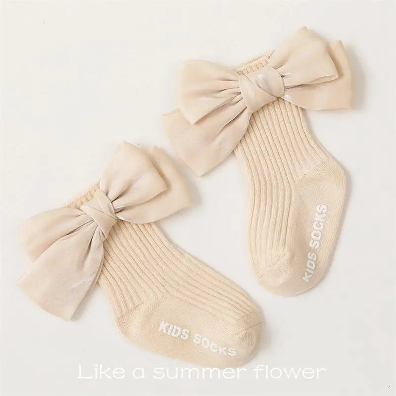 Princess Bow Ribbed Baby Socks