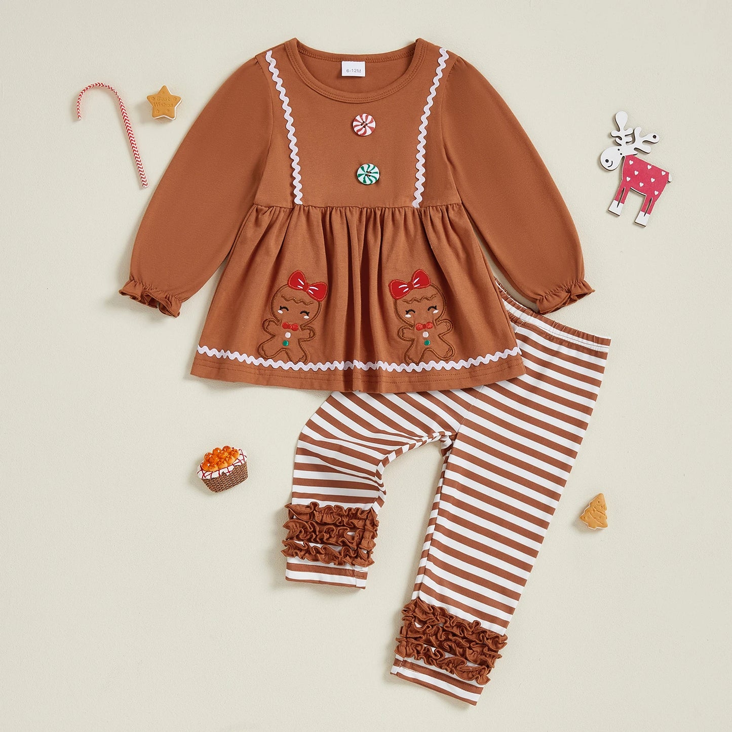 Festive Gingerbread Holiday Outfit for Girls