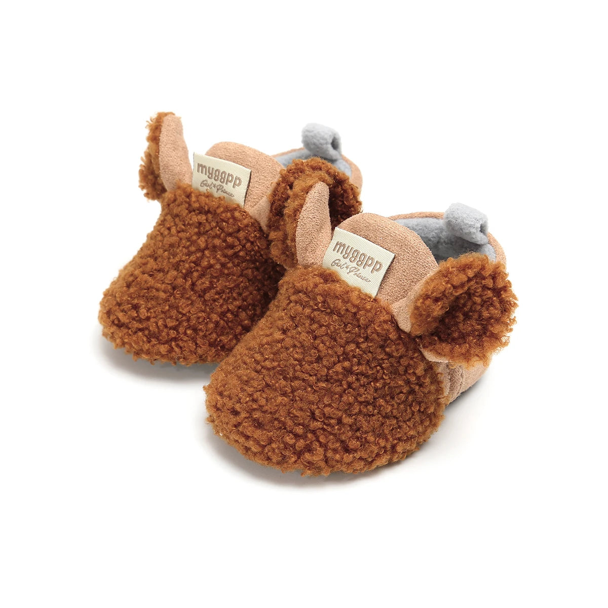 Plush Baby Booties With Gentle Grip Soles