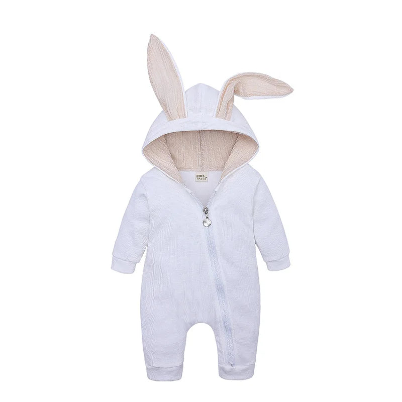 Bunny Ear Hooded Baby Jumpsuit Set