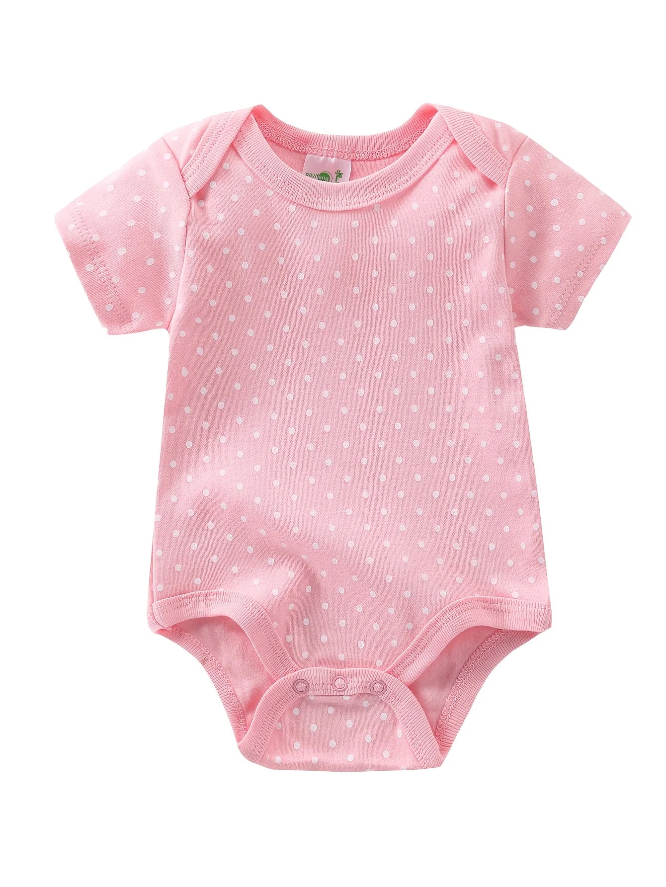 5pcs Girls' Short-Sleeve Bodysuits, Cotton Baby Romper Onesies, Girls' Essential Clothing, Newborn Hospital Birth Supplies, Perfect for Outdoor
