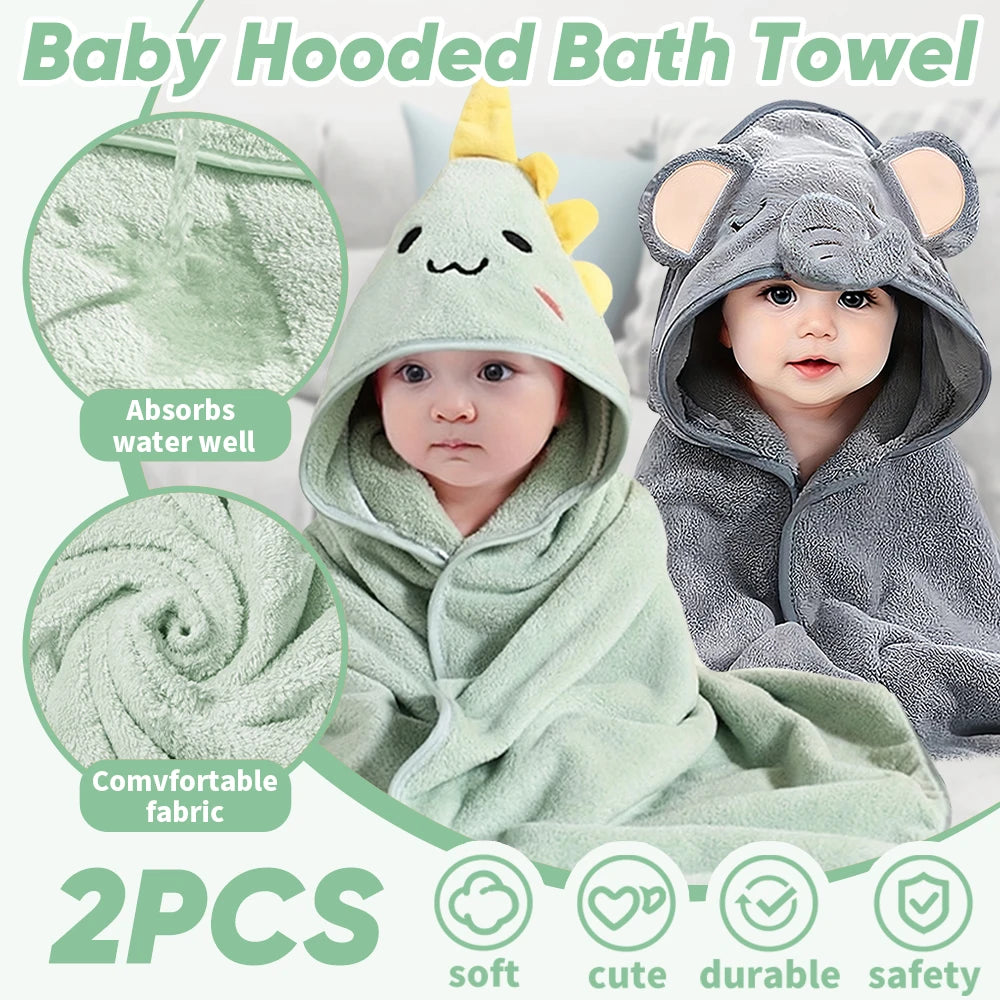 Adorable Animal-Themed Baby Hooded Bath Towels