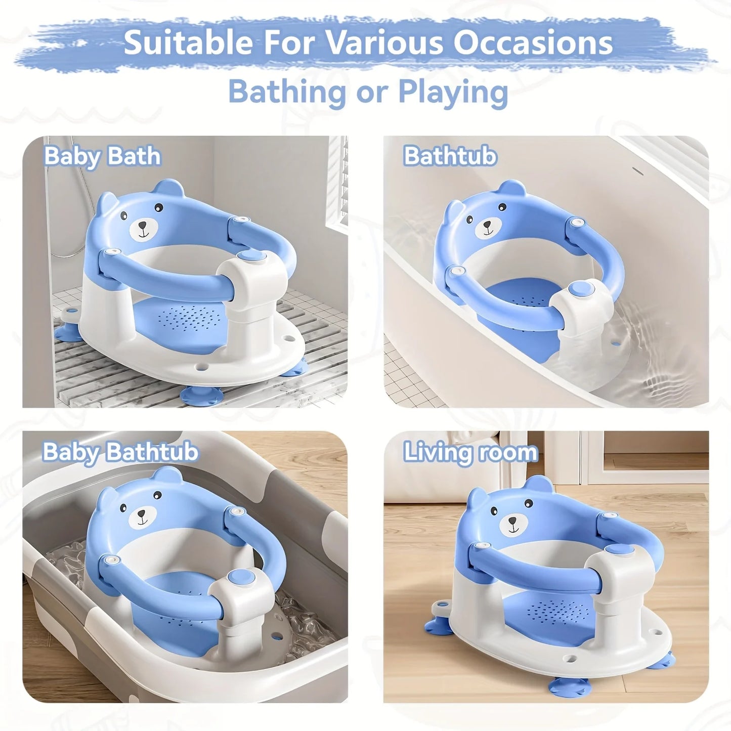 Adorable Bear-Themed Baby Bath Seat