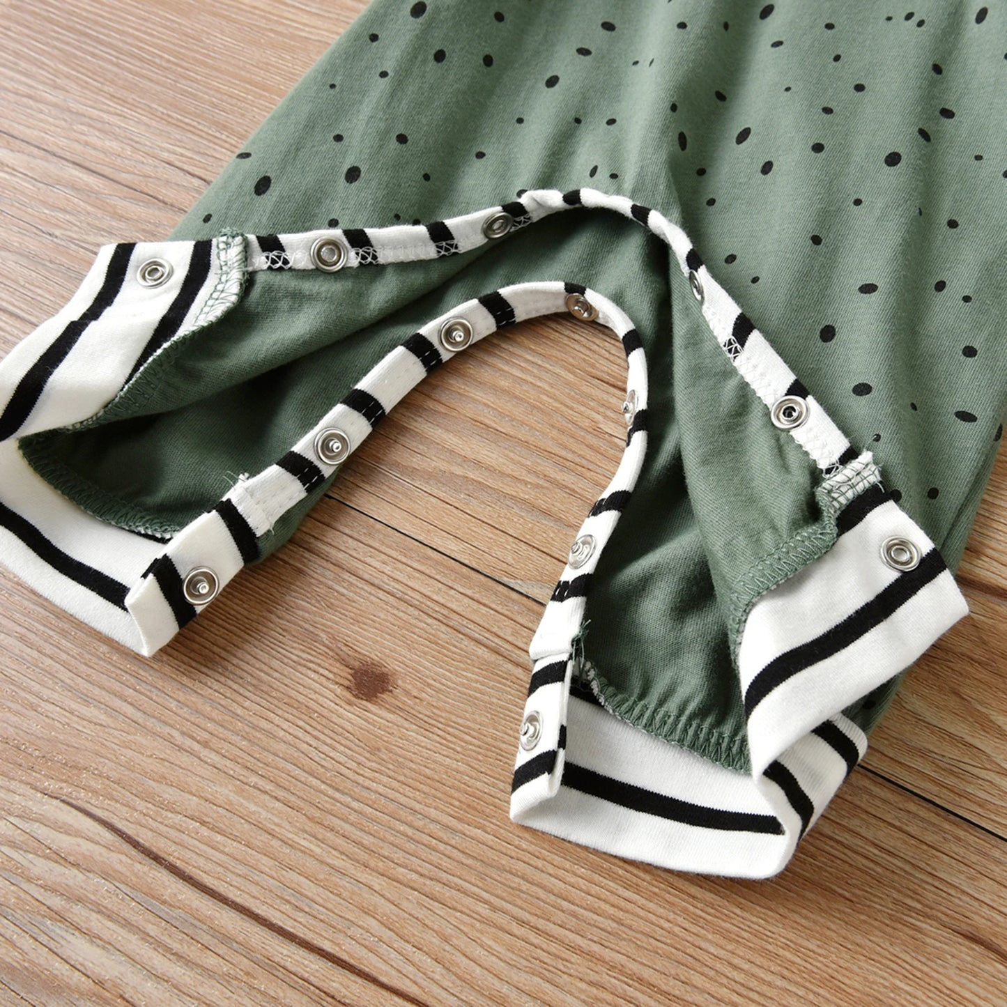 Citgeett Autumn Infant Baby Girls Boys Cartoon Rompers Dots Stripe Hooded Long Sleeves Jumpsuits Buttons Clothes