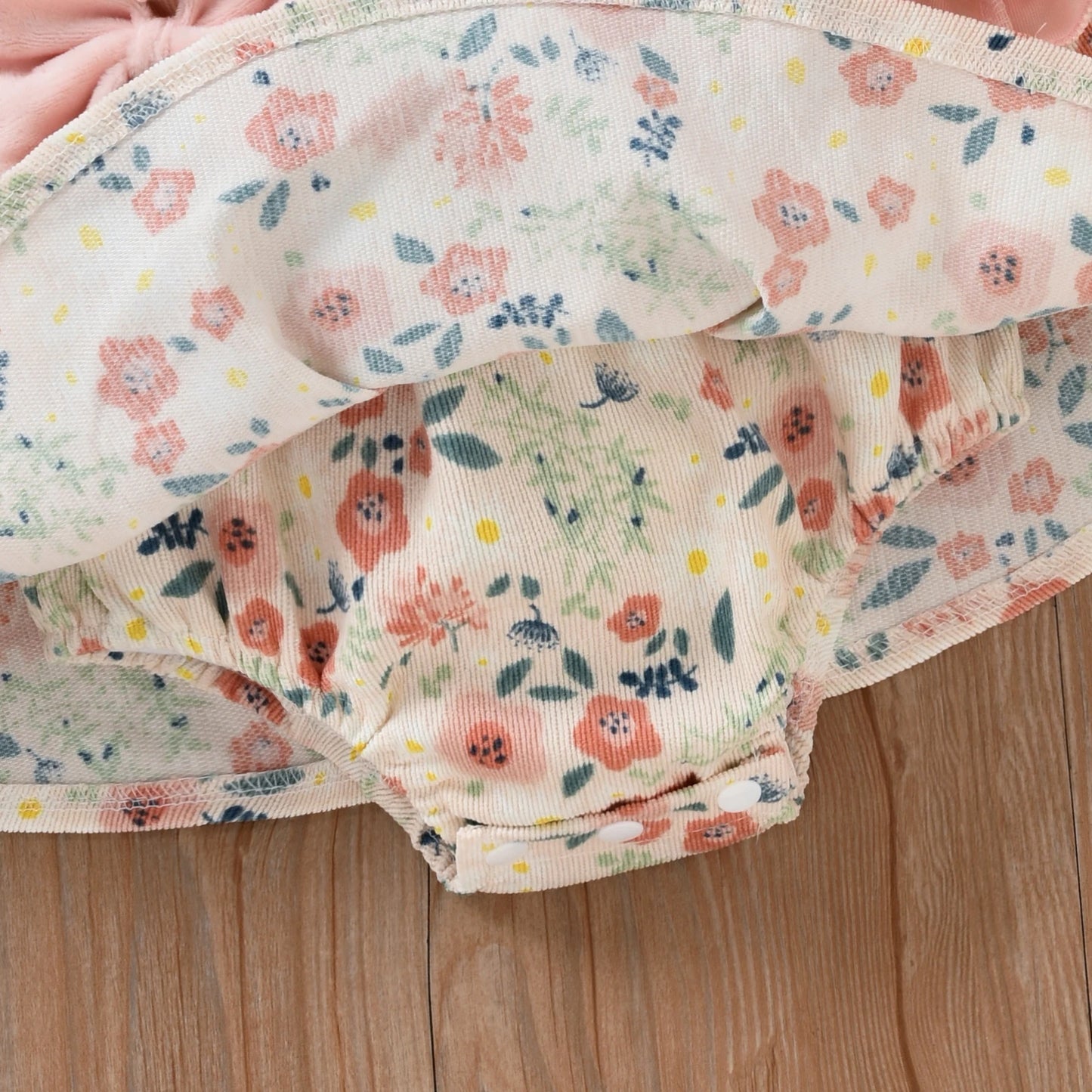 Citgeett Spring Princess Infant Baby Girls Bodysuit Dress Flowers Printed Patchwork Long Sleeve Bowknot Jumpsuits Headband