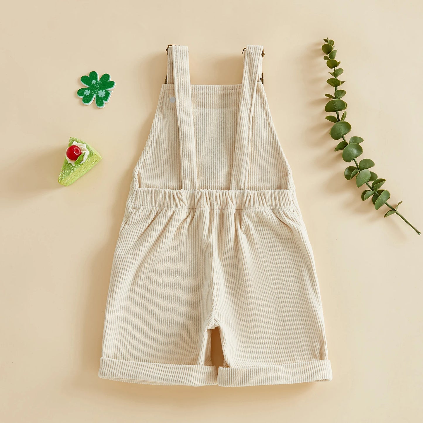 Lucky Shamrock Baby Corduroy Overall Shorts