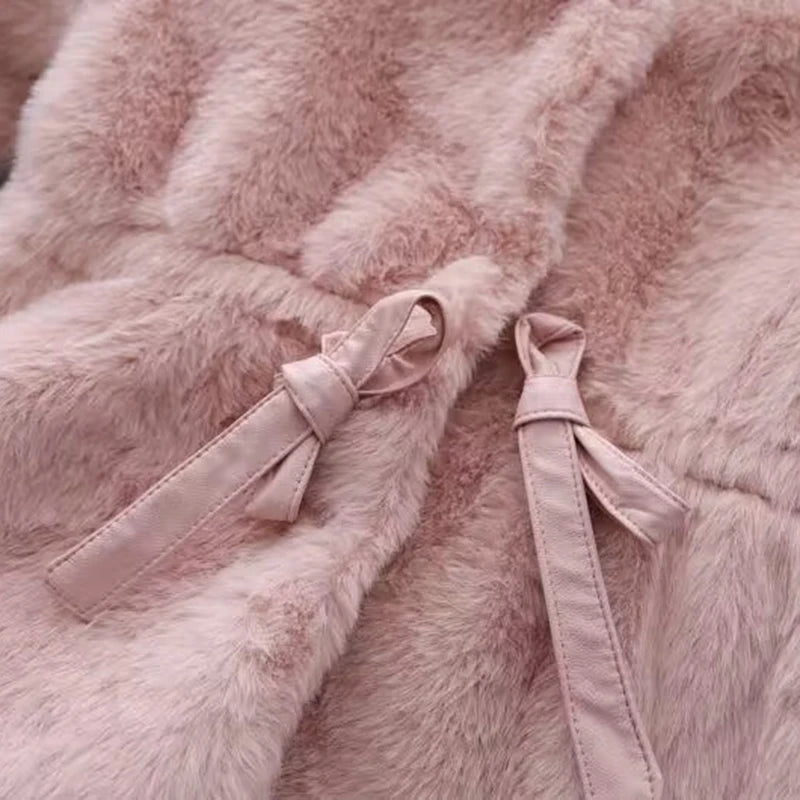 Luxurious Faux Fur Hooded Coat for Girls