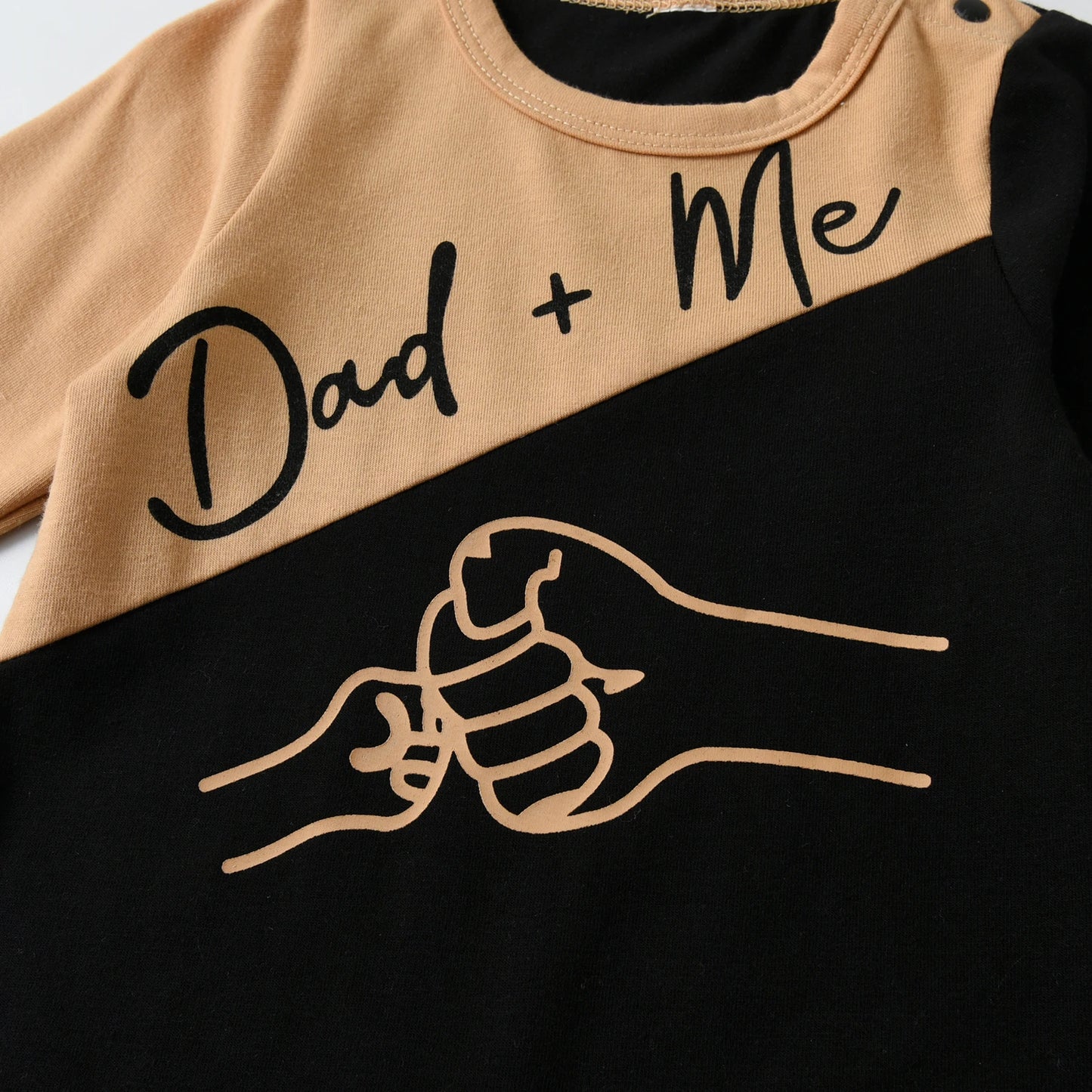 Dad And Me Color Block Baby One Piece With Hat