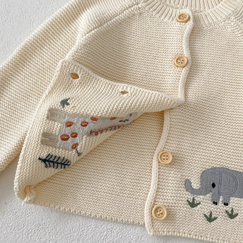 Adorable Knit Baby Cardigan - Safari-Inspired Charm!