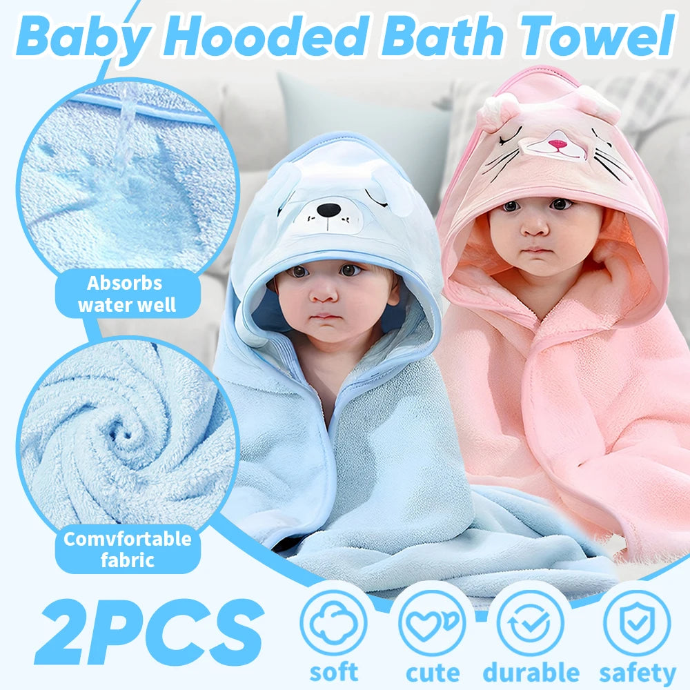 Adorable Animal-Themed Baby Hooded Bath Towels