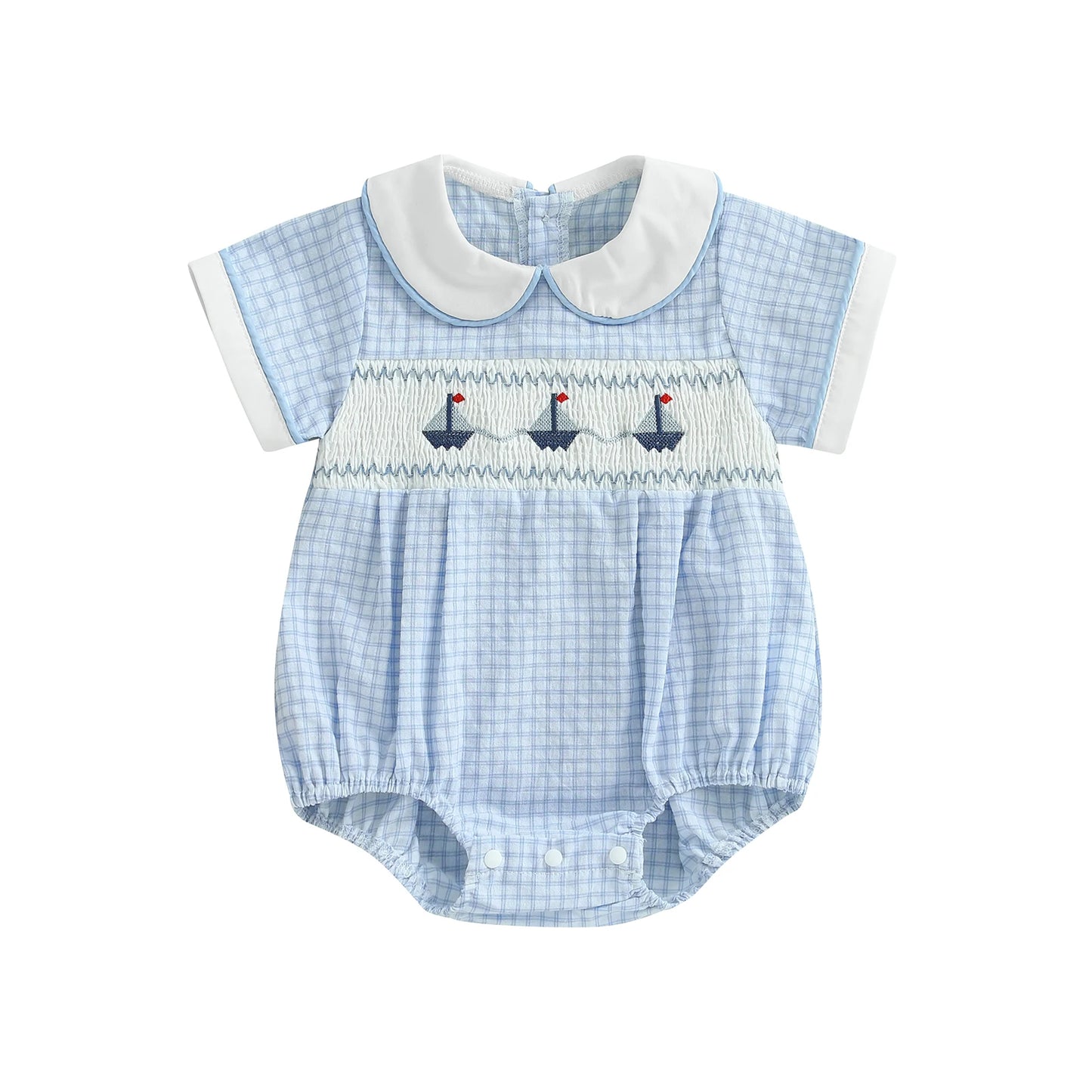 Adorable Gingham Bubble Romper for Babies