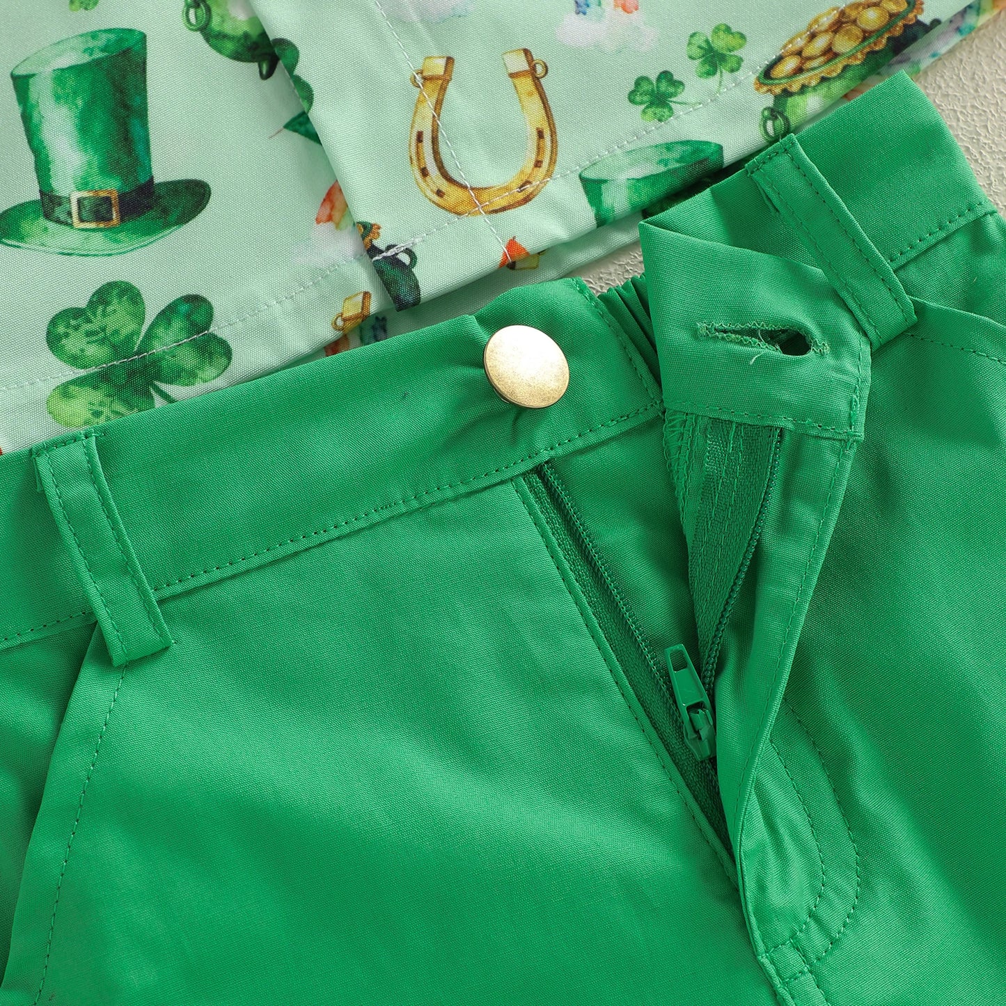 St Patrick’s Day Bow Tie Shirt and Shorts Baby Outfit Set