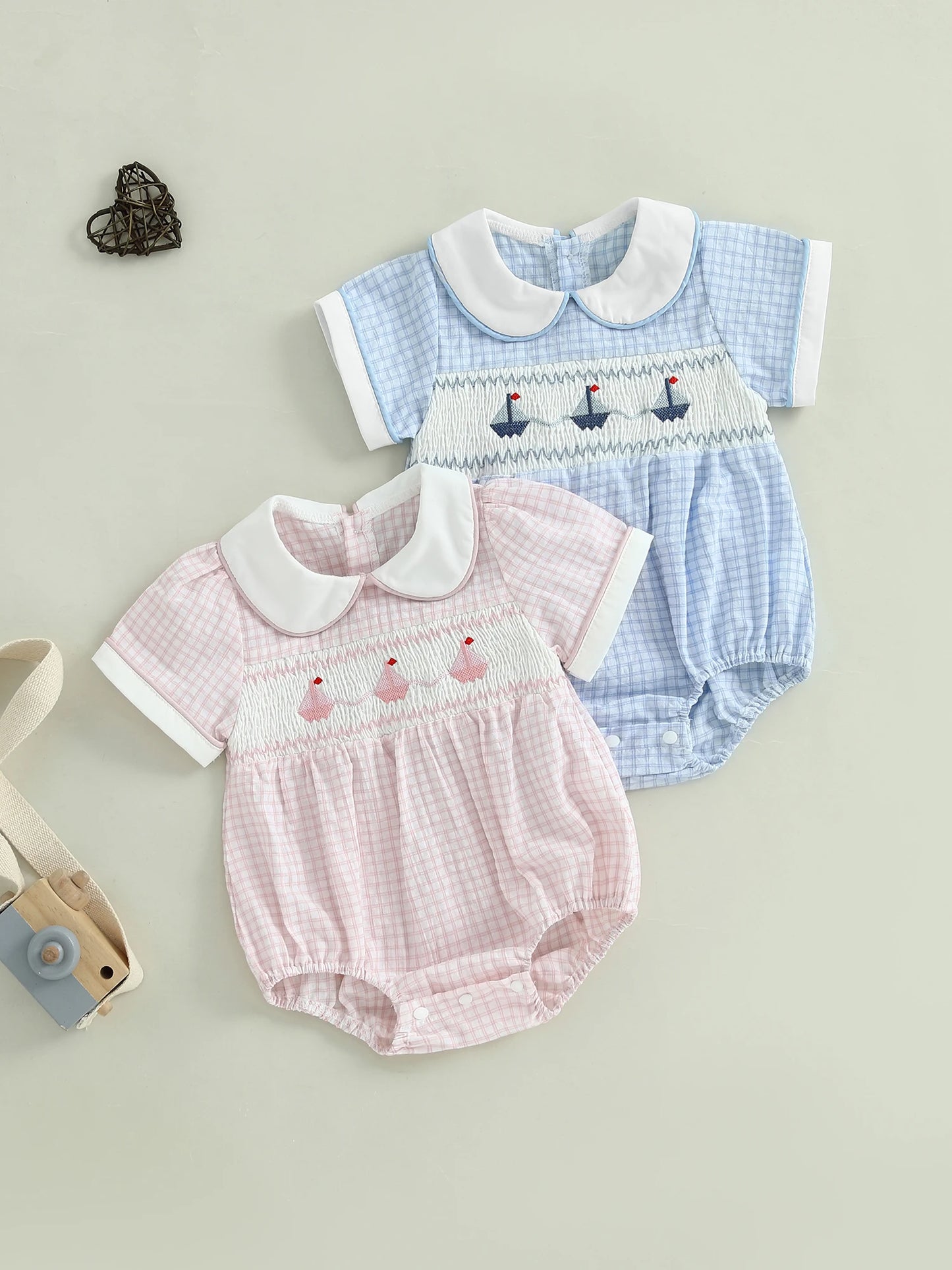 Adorable Gingham Bubble Romper for Babies