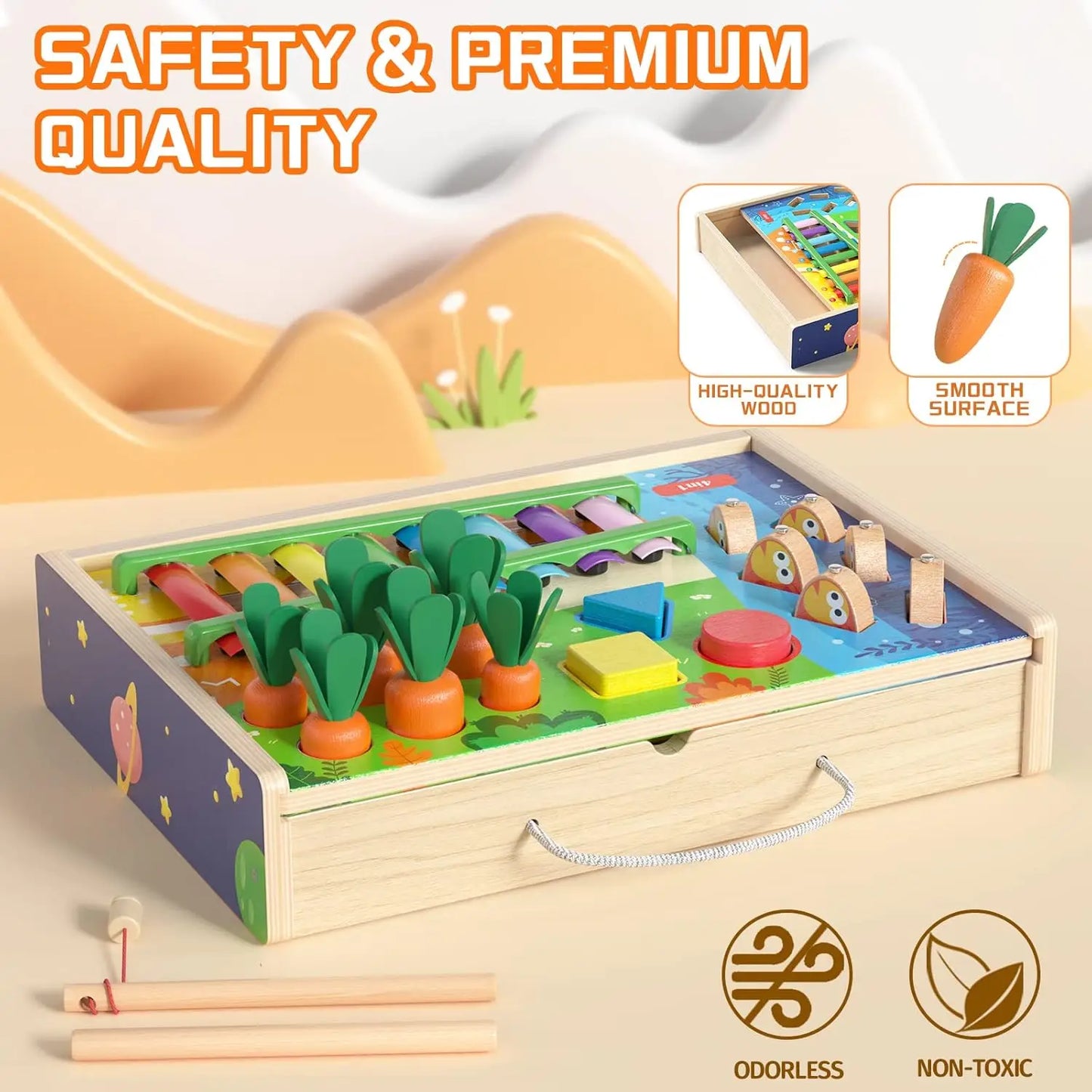 Toddlers Montessori Wooden Educational Toys for Baby Boys Girls