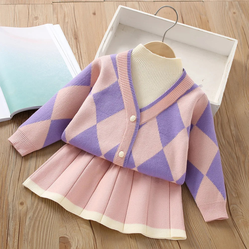Sweet Knit Sweater and Pleated Skirt Set