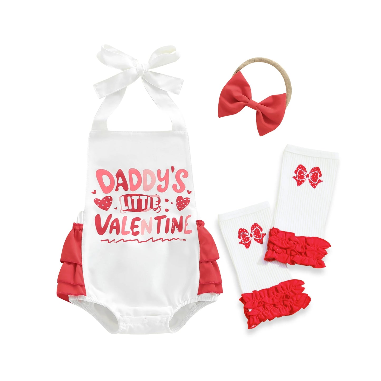 Daddy’s Little Valentine Baby Romper Set
