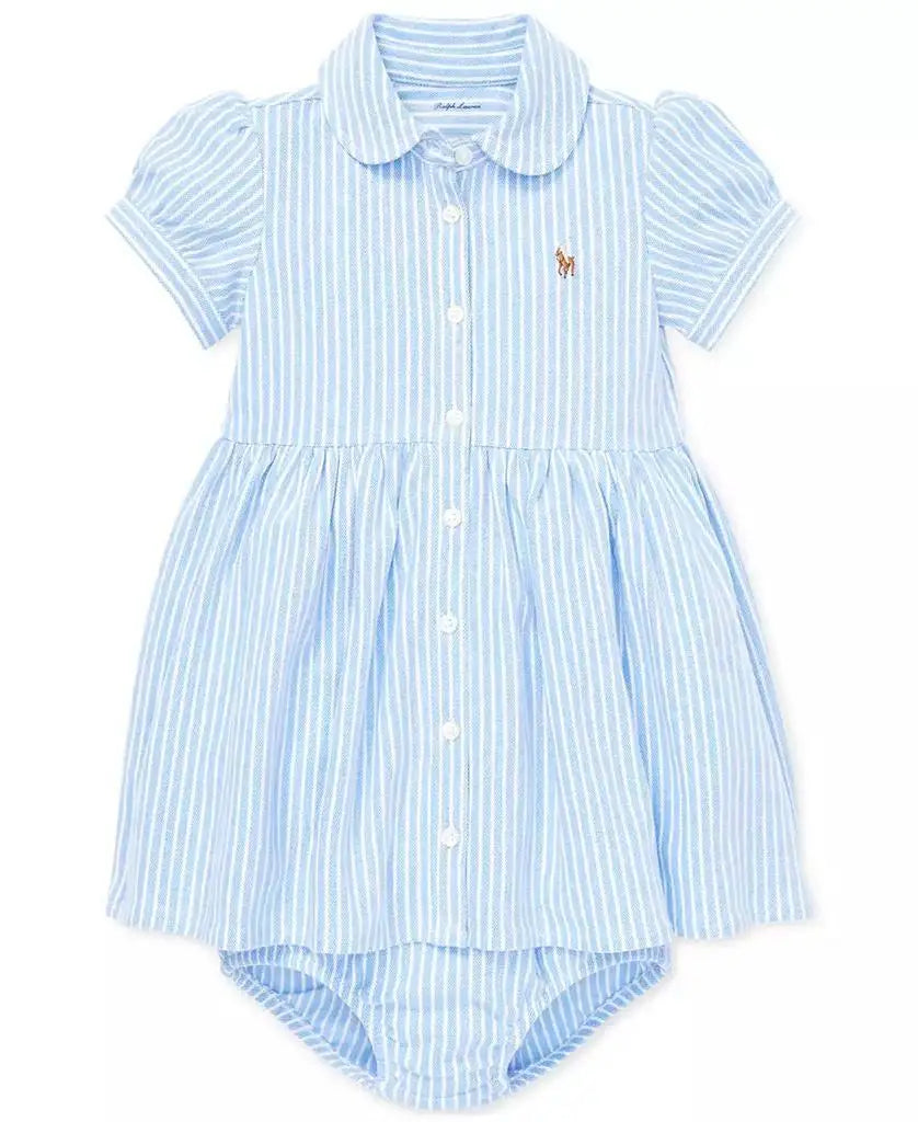 Polo Ralph Lauren Baby Girls Striped Knit Oxford Dress