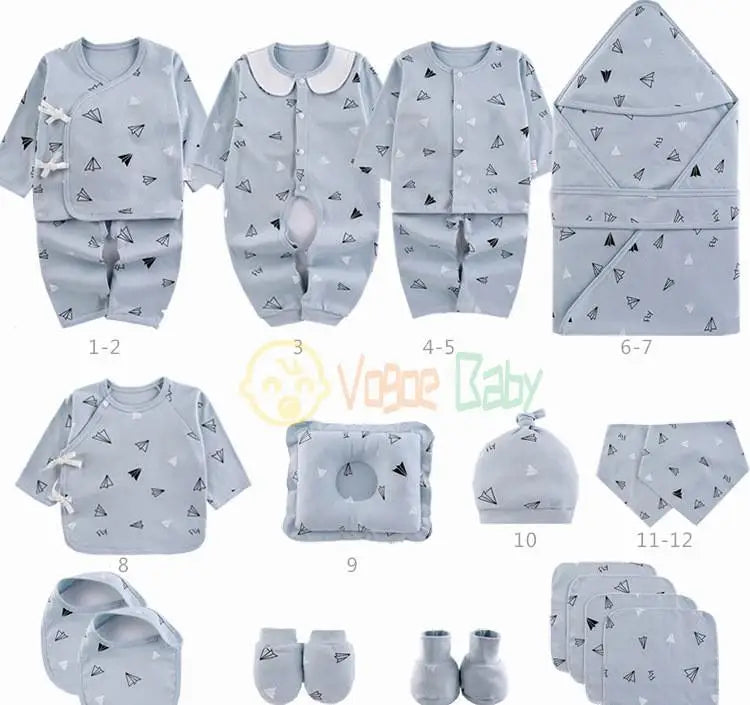 18/21pcs Newborn Clothes Baby Gift Pure Cotton Baby Set 0-6 Months Summer Autumn And Winter Kids Clothes Suit Unisex Without Box