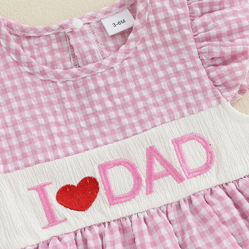 I Heart Dad Gingham Set — Romper &  Headband