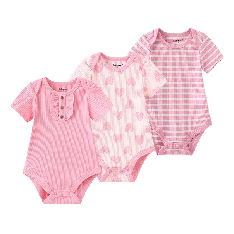 Kiddiezoom unisex summer three piece 100% pure cotton comfortable newborn set