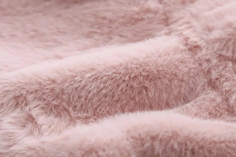 Charming Pink Faux Fur Coat for Girls