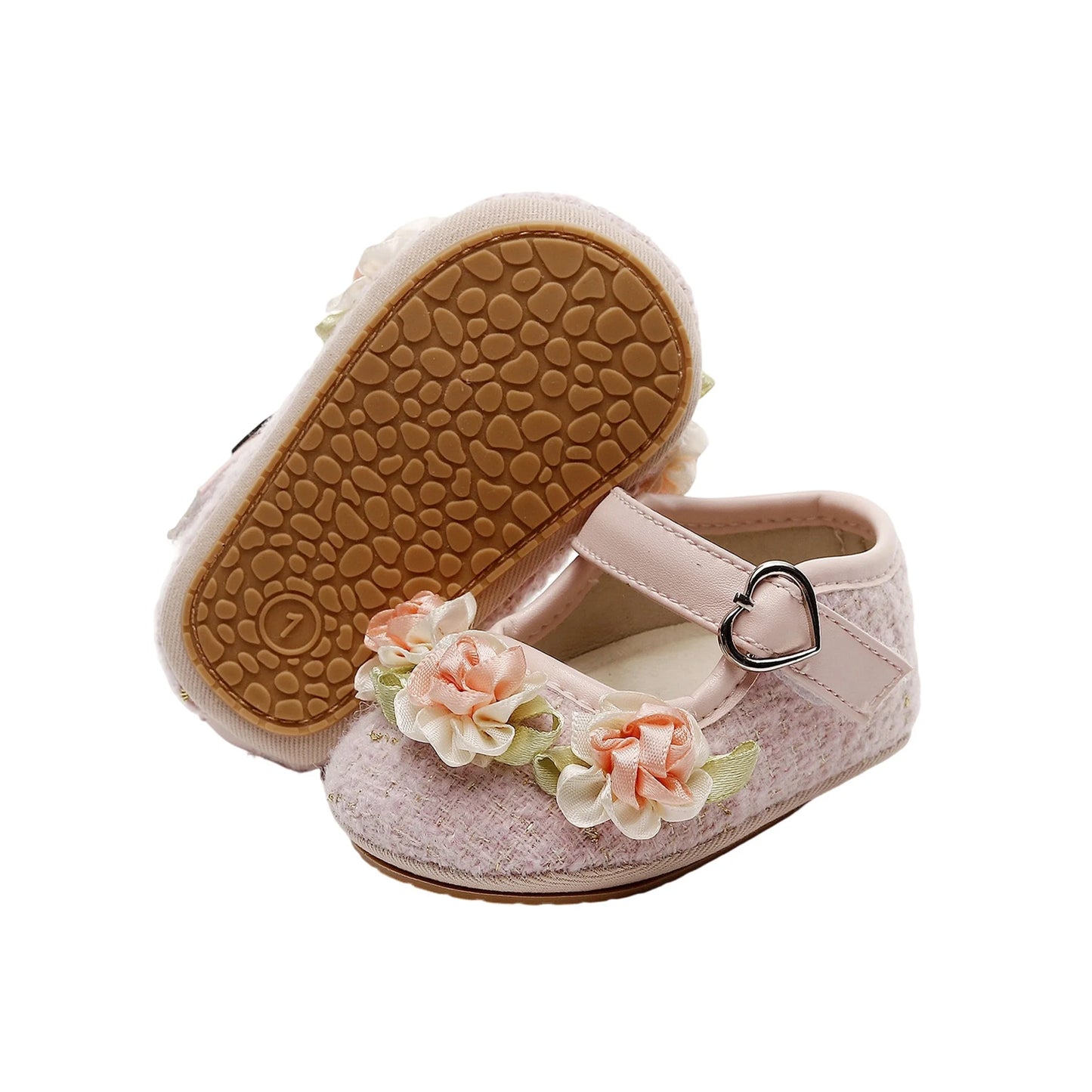 Cute Baby Girls Floral Princess Shoes with Non-Slip Sole