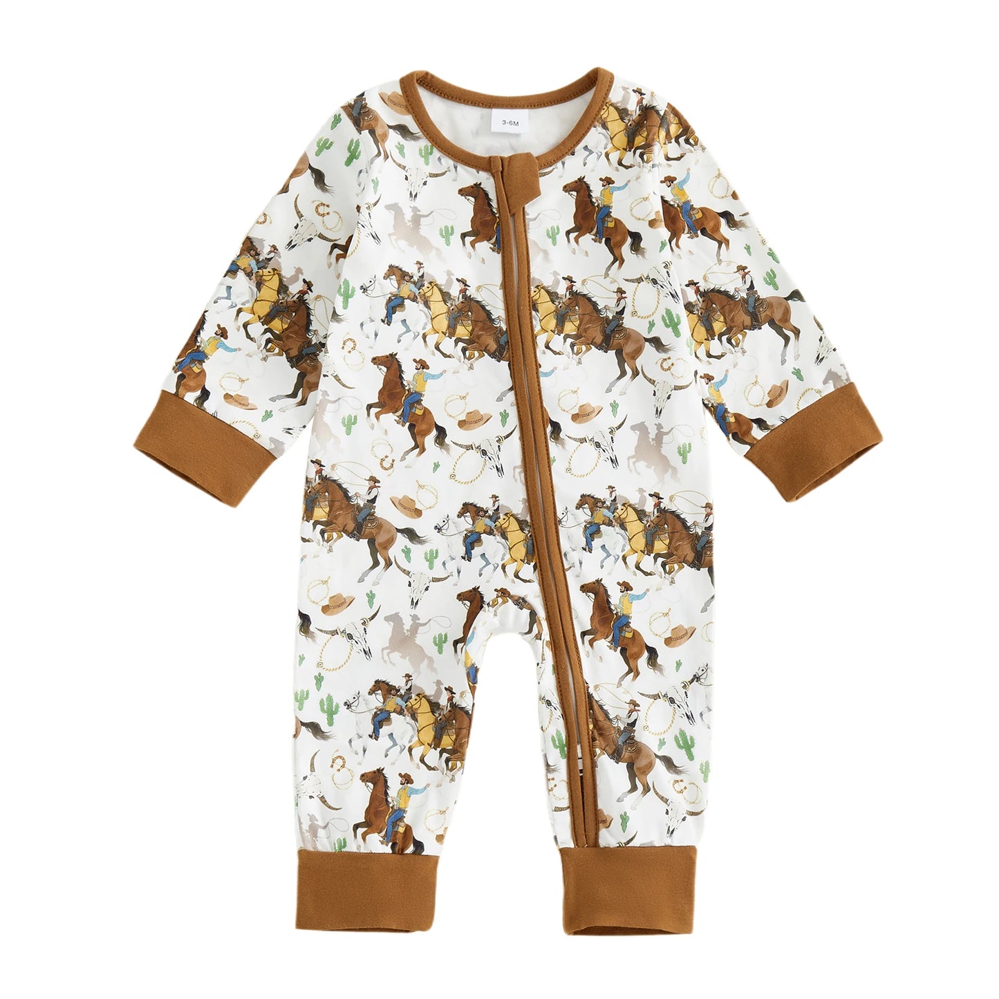 Timeless Vintage Inspired Cowboy Zip One Piece Sleeper