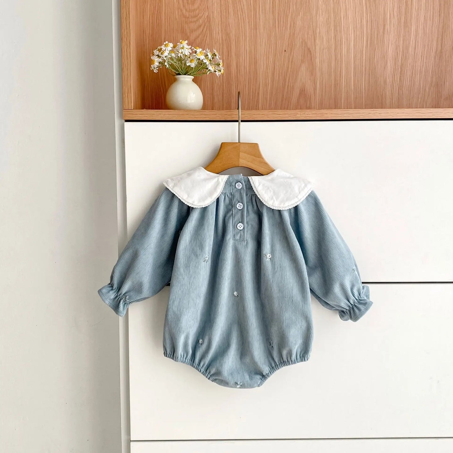 2025 New Toddler Baby Girls Romper Spring Children Clothes Ruffled Long Sleeved Cotton Baby Clothing Flower Baby Girls Jumpsuit