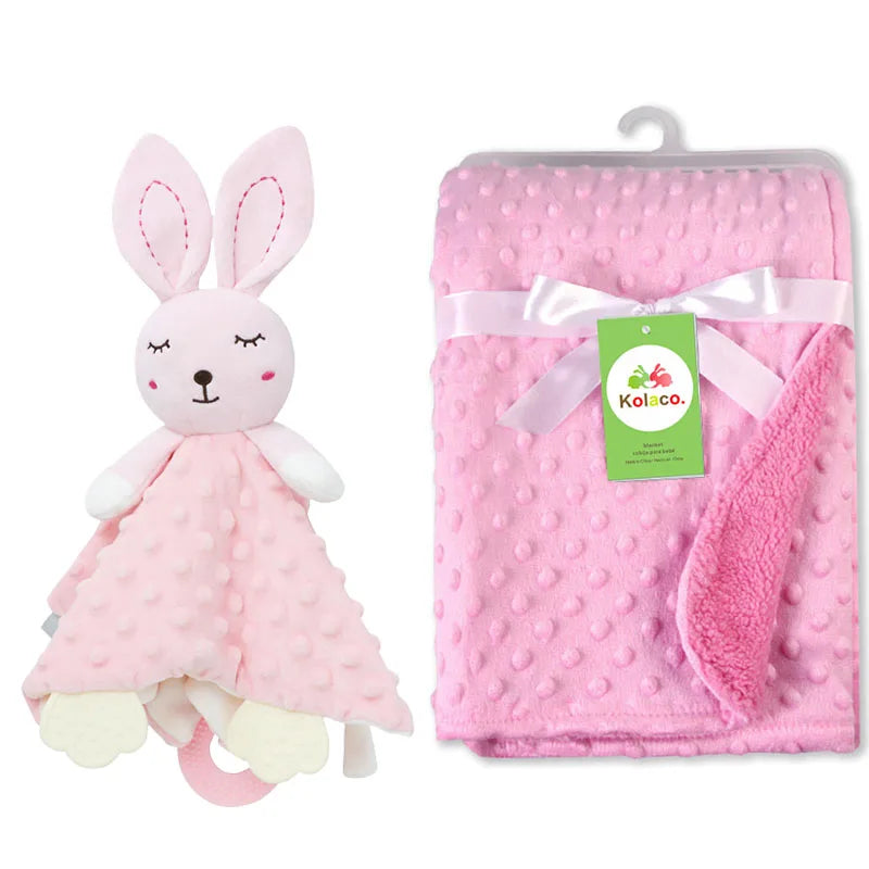 Personalized Baby Blanket Newborn Stroller Sleeping Dolls Custom Blanket With Name Animal Security Towel Gift Set