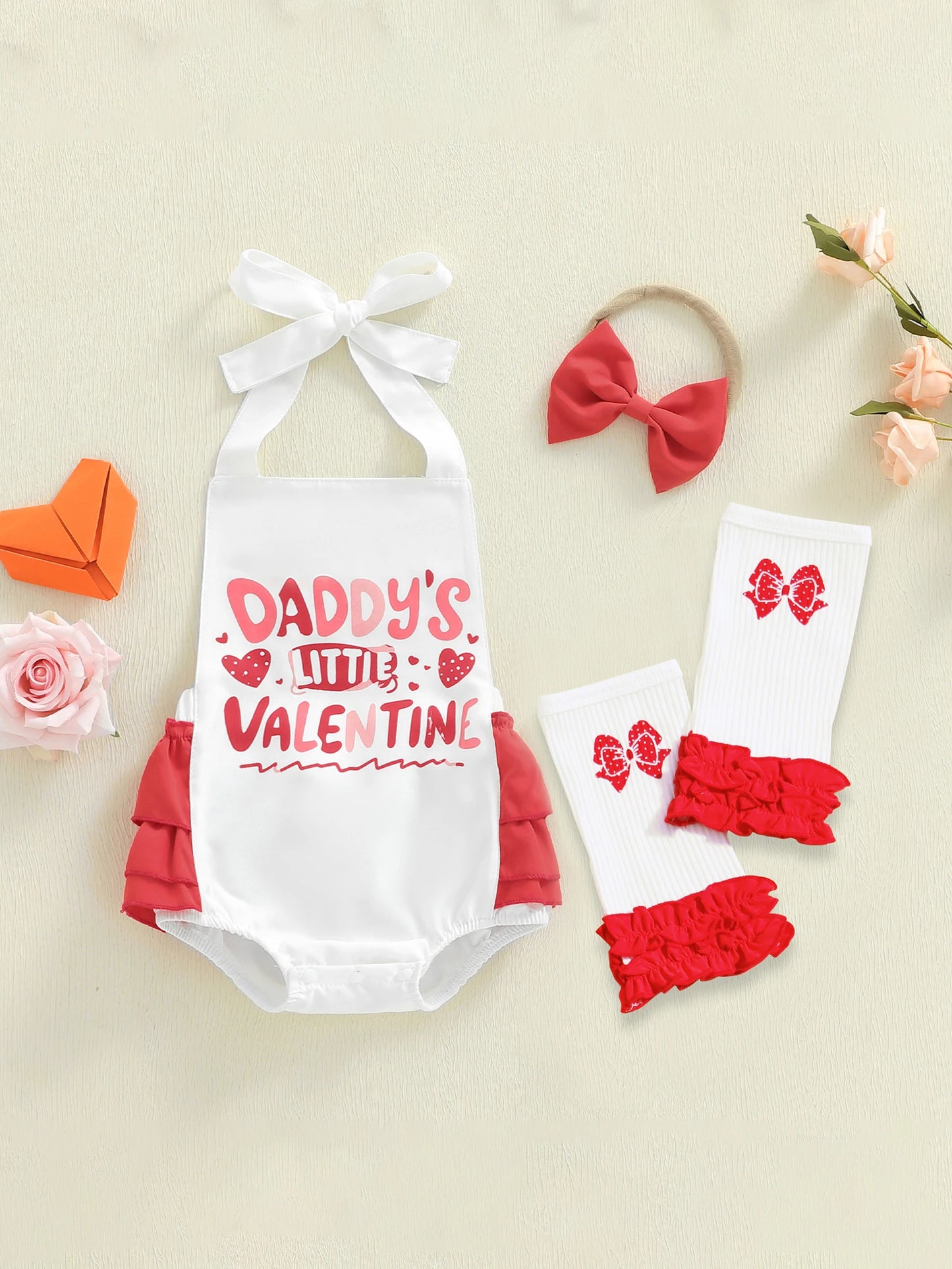 Daddy’s Little Valentine Baby Romper Set