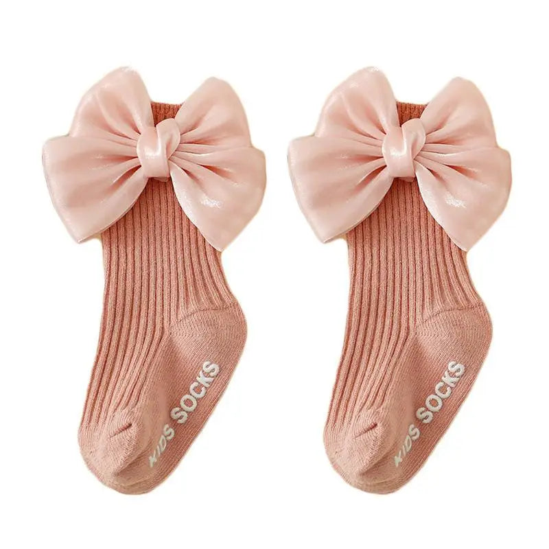 Princess Bow Ribbed Baby Socks
