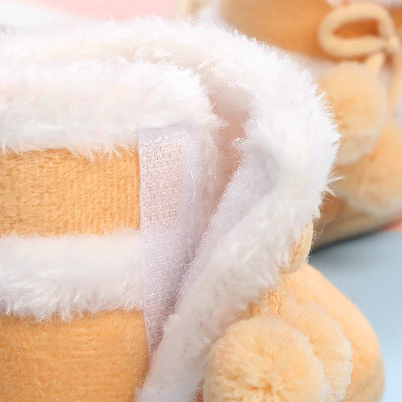 New Fashion Comfortable Shoes Newborn Baby Girls Boys Soft Booties Solid Pompom Snow Boots Infant Toddler Newborn Warming Shoes