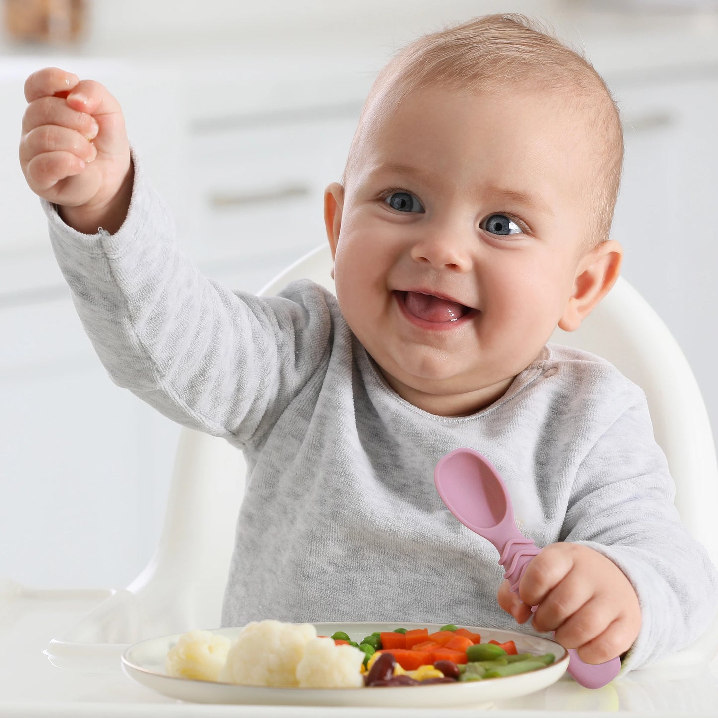 Fashion New 4-Pack Silicone Toddler Spoon Cutlery