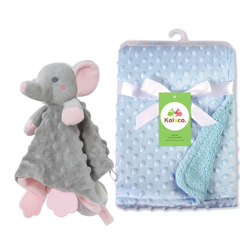 Personalized Baby Blanket Newborn Stroller Sleeping Dolls Custom Blanket With Name Animal Security Towel Gift Set