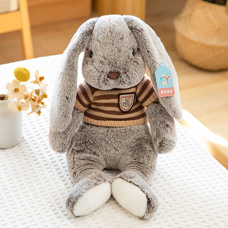 Plush Bunny Dolls with Knitted Sweaters – Assorted Colors