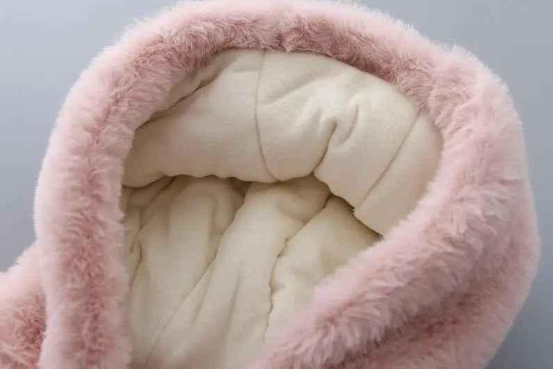 Charming Pink Faux Fur Coat for Girls