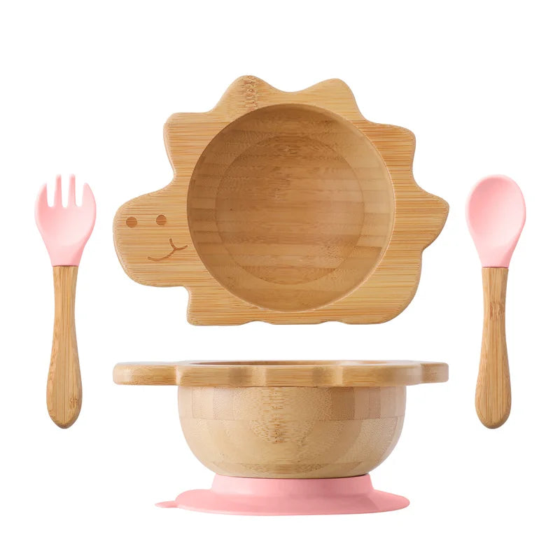 Adorable Wooden Children's Dining Sets with Suction Base