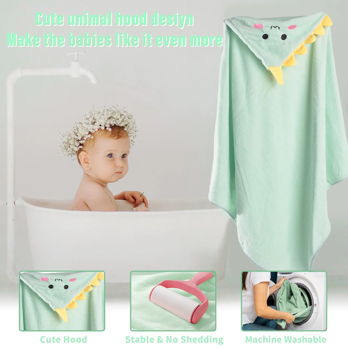 Adorable Animal-Themed Baby Hooded Bath Towels