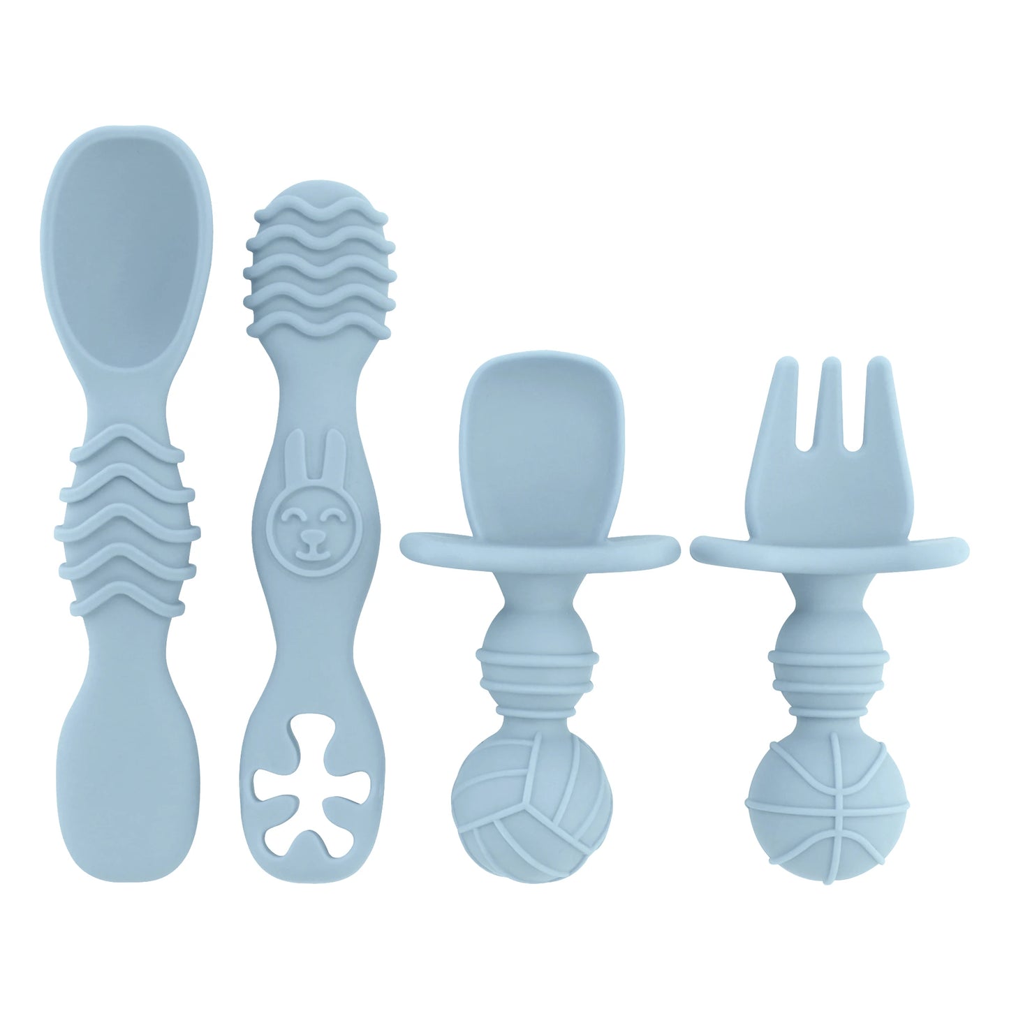 Fashion New 4-Pack Silicone Toddler Spoon Cutlery