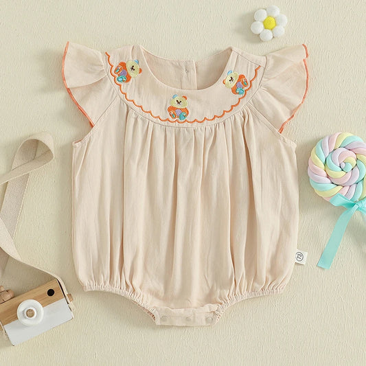 Teddy Trim Flutter Bubble Romper