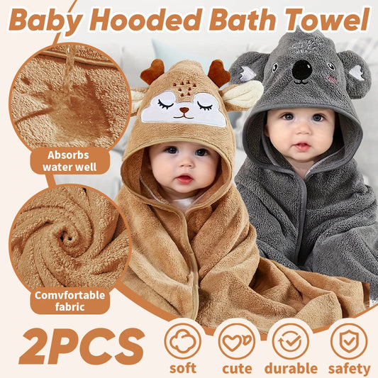 Adorable Animal-Themed Baby Hooded Bath Towels