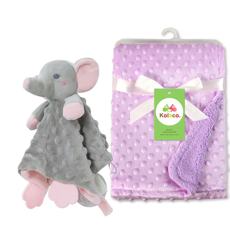 Personalized Baby Blanket Newborn Stroller Sleeping Dolls Custom Blanket With Name Animal Security Towel Gift Set