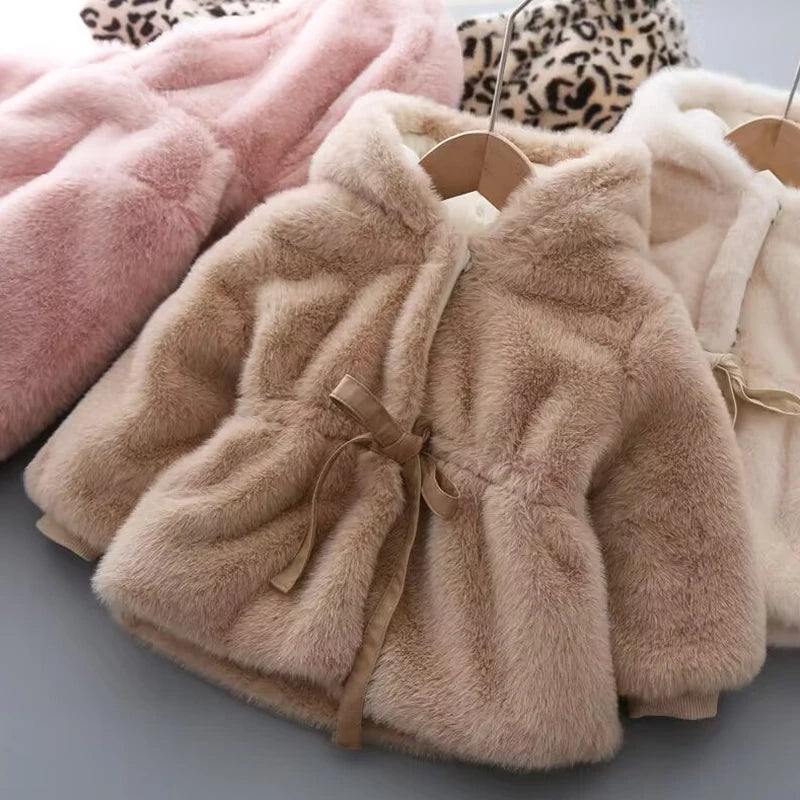 Luxurious Faux Fur Hooded Coat for Girls