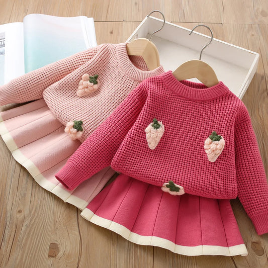 Sweet Knit Sweater and Pleated Skirt Set
