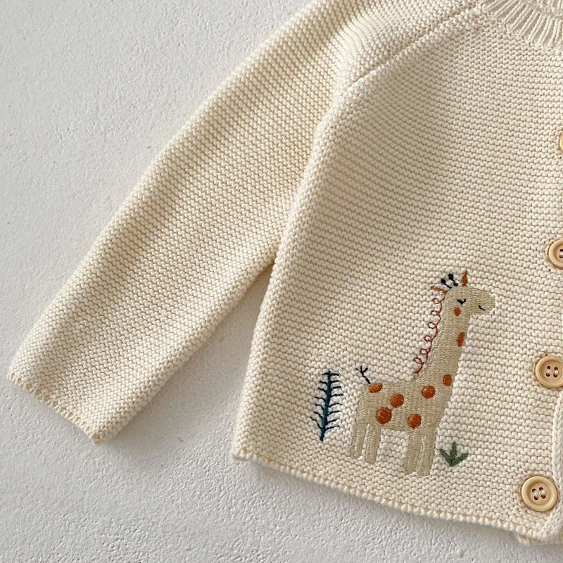 Adorable Knit Baby Cardigan - Safari-Inspired Charm!