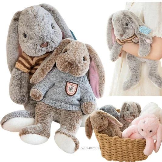 Plush Bunny Dolls with Knitted Sweaters – Assorted Colors