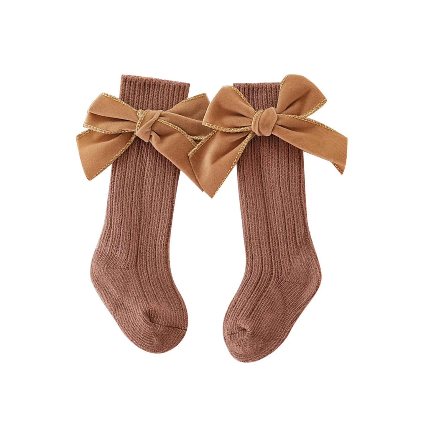 Elegant Baby Girl Socks with Velvet Bows