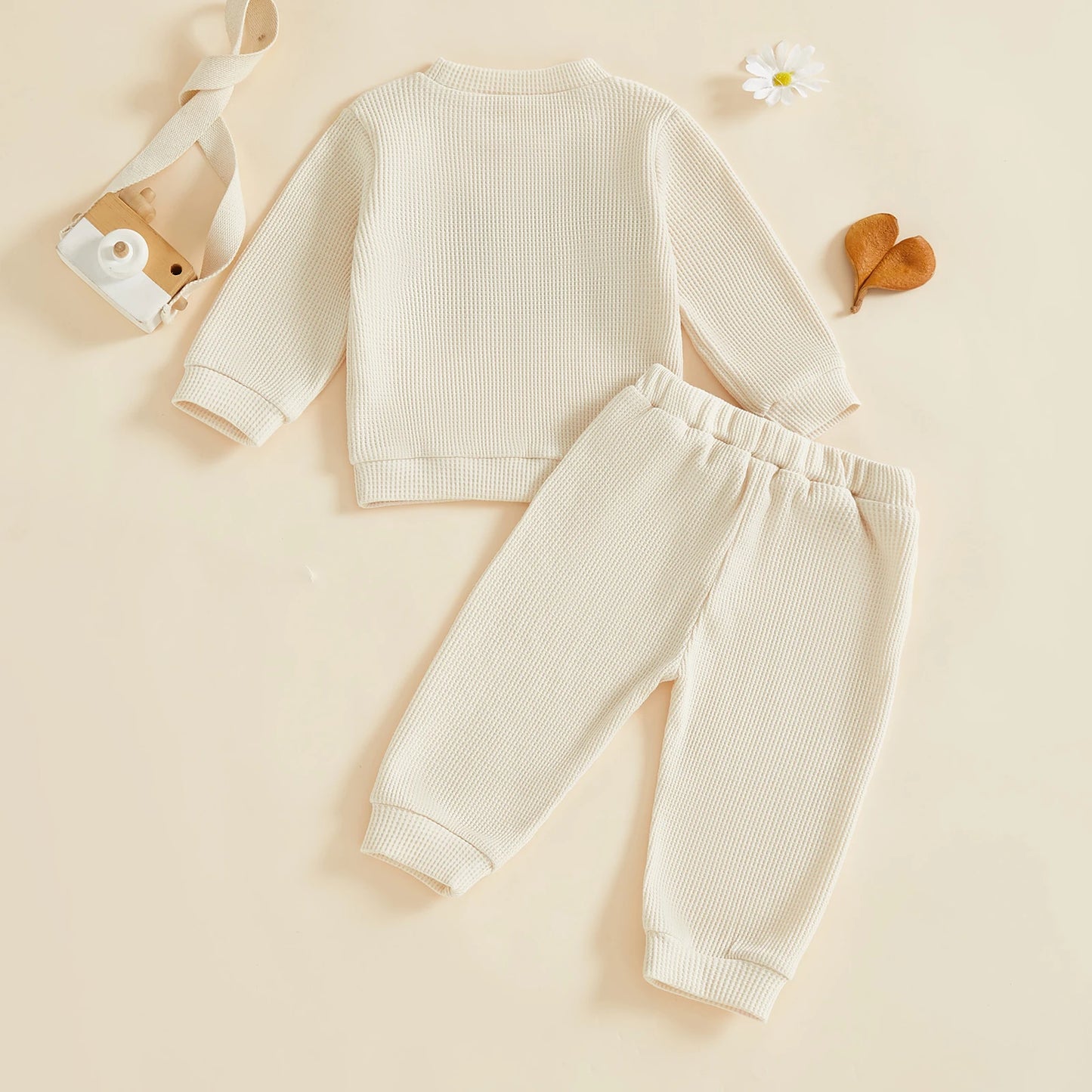 Mommy’s Little Man Waffle Knit Set